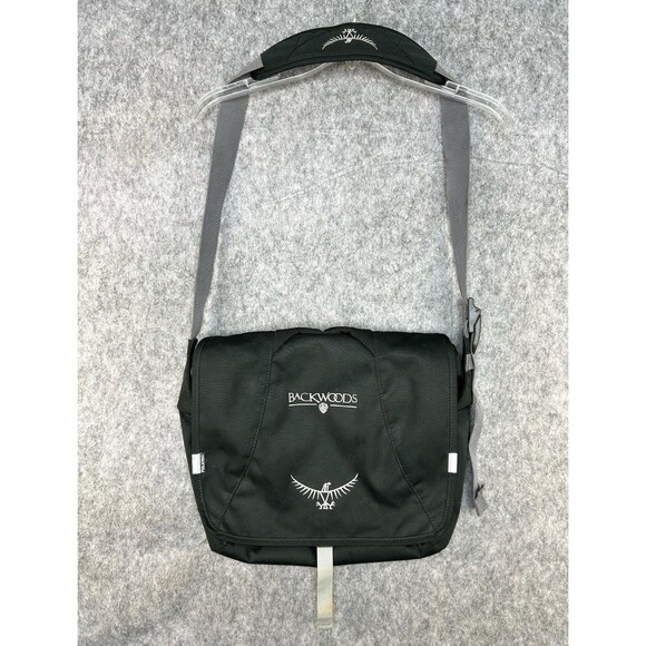 Osprey Backwoods Black Gray Messenger Courier Crossbody Shoulder Bag - Picture 1 of 14